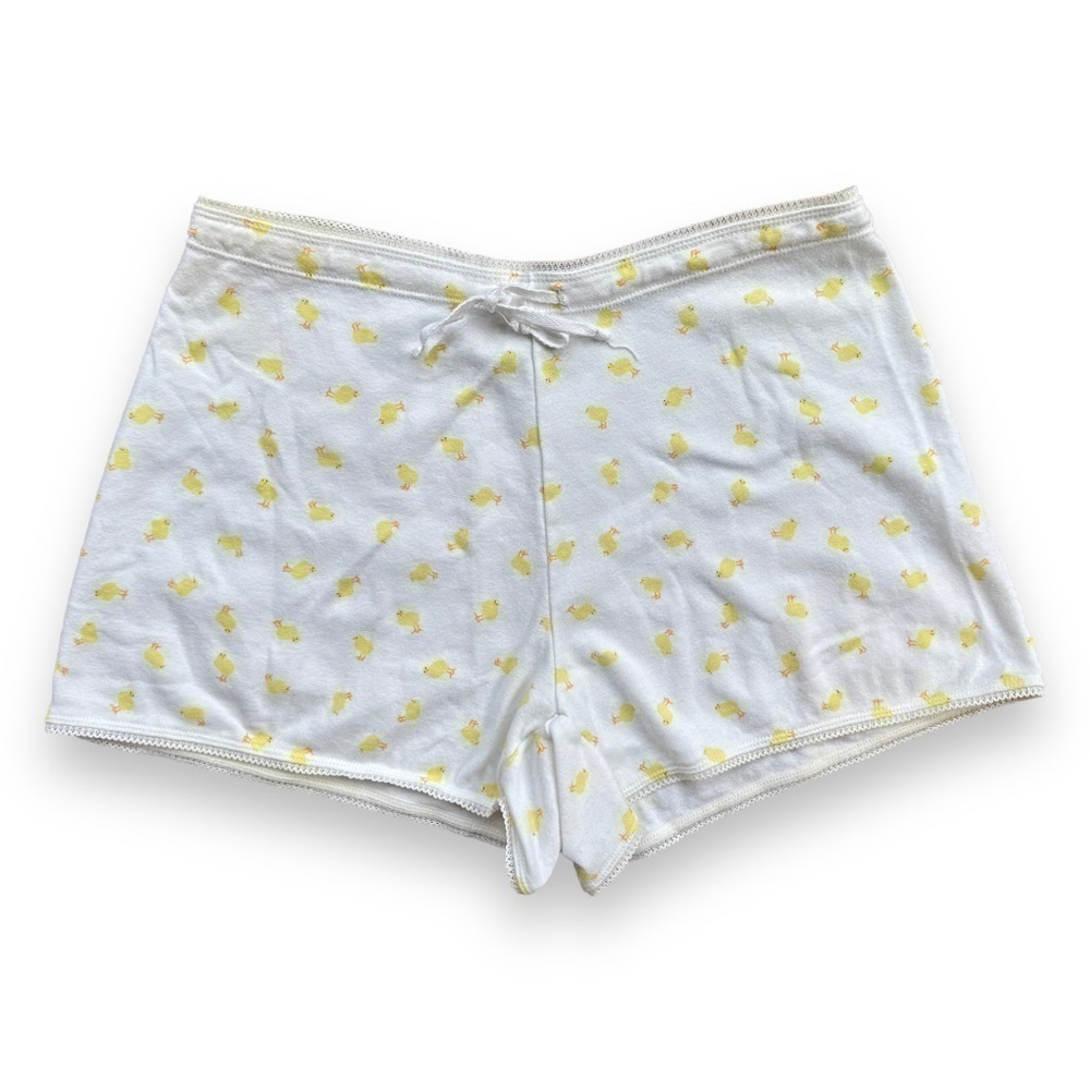 Target White and Yellow Easter Baby Chick Pajama Shorts | Size Medium